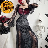 【In Stock】Halloween Cosplay Vampire Witch Black Long Dress The Ghost Bride Stage Performance